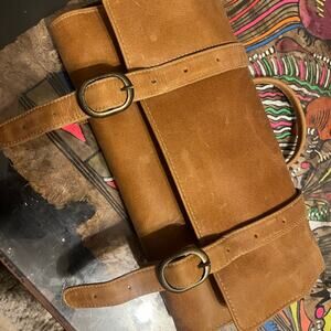 Leather Travel Bag Canyon Outback Brown Rugged Roomy Compartments! 🥰